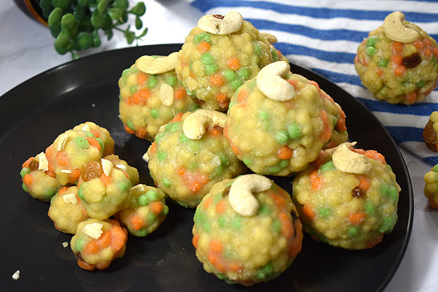  Tri-color boondi ladoo
