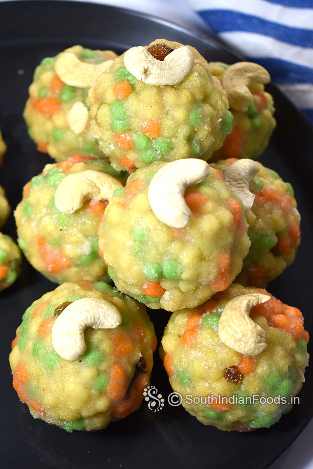  Tri-color boondi ladoo