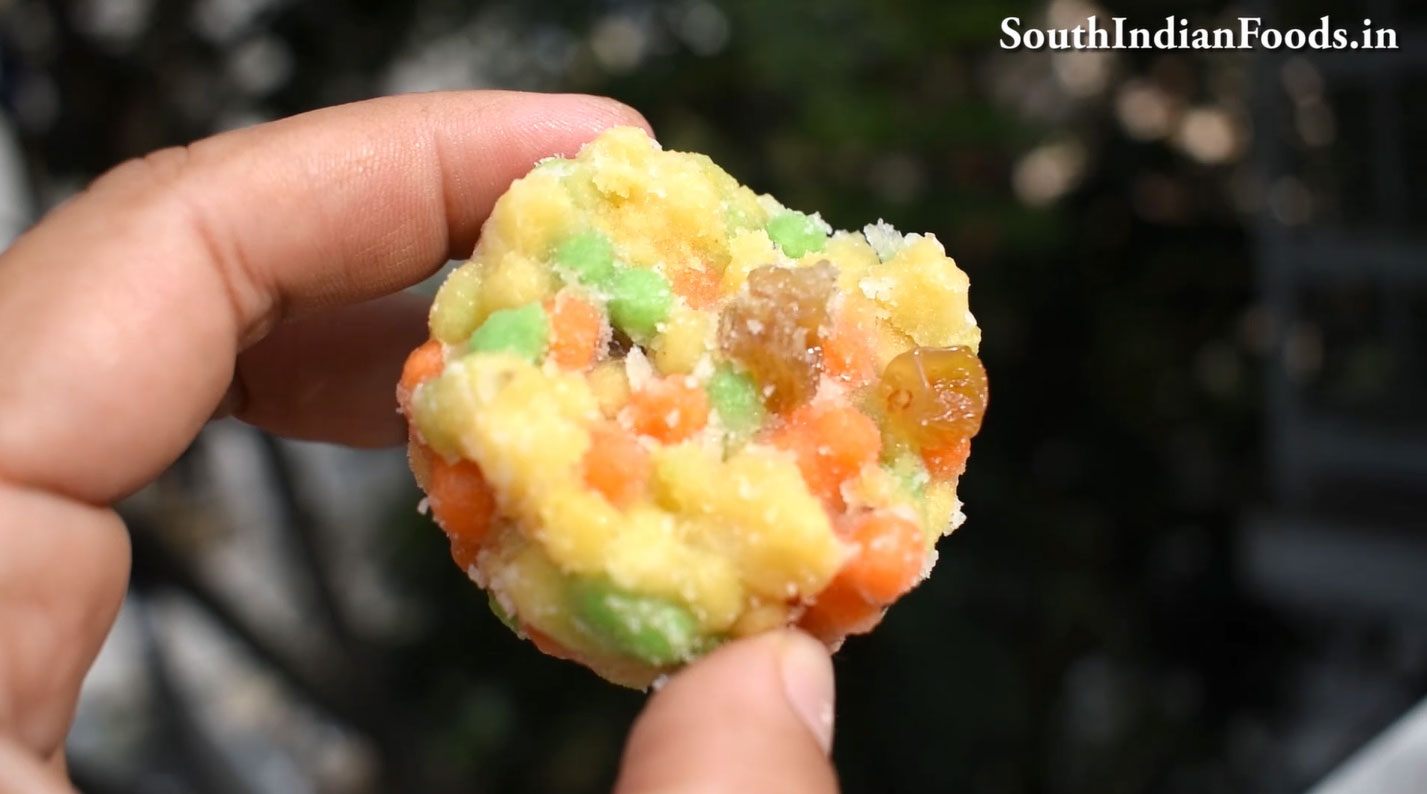  Tri-color boondi ladoo