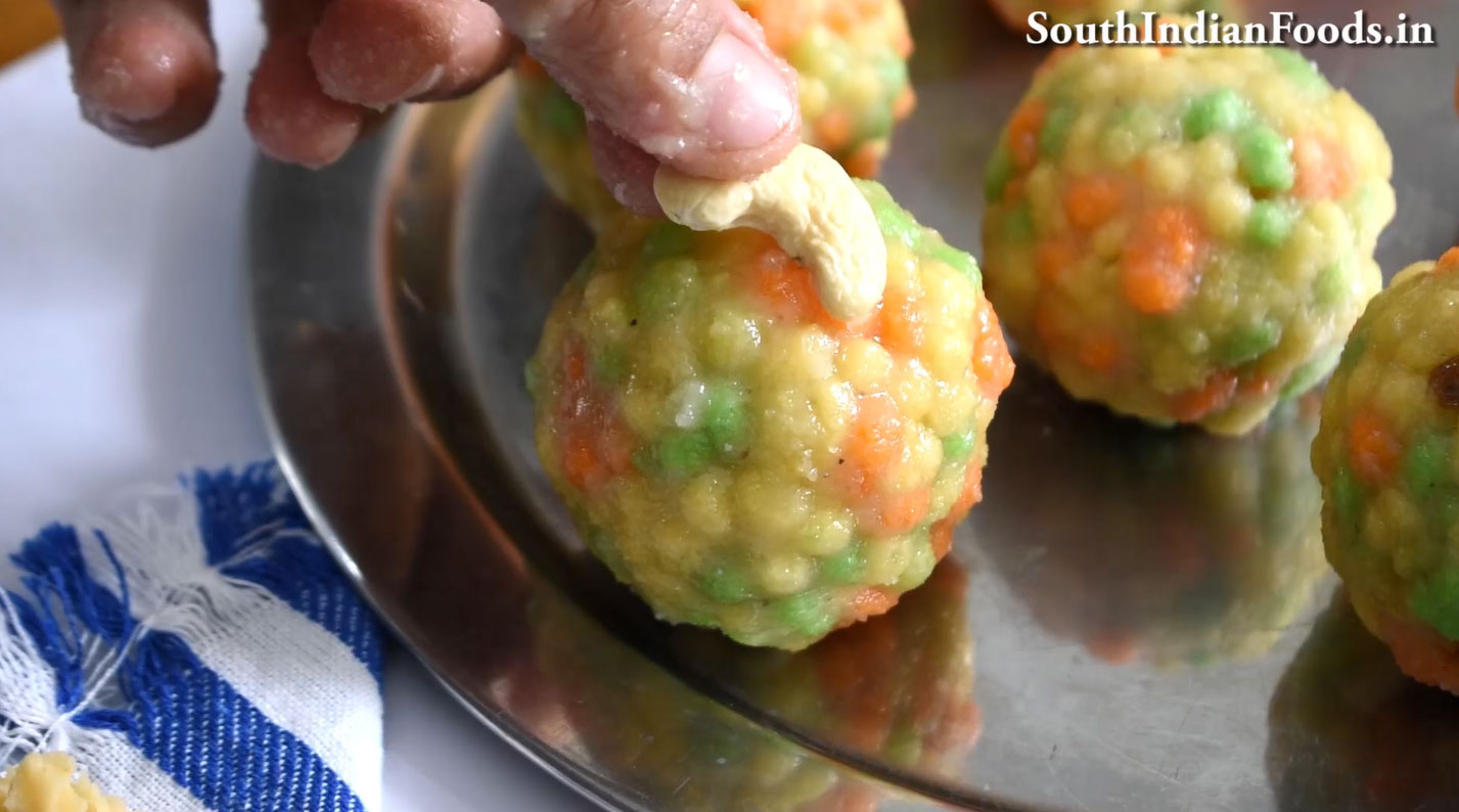  Tri-color boondi ladoo