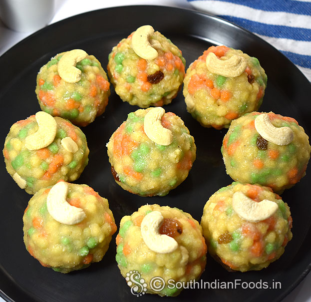  Tri-color boondi ladoo