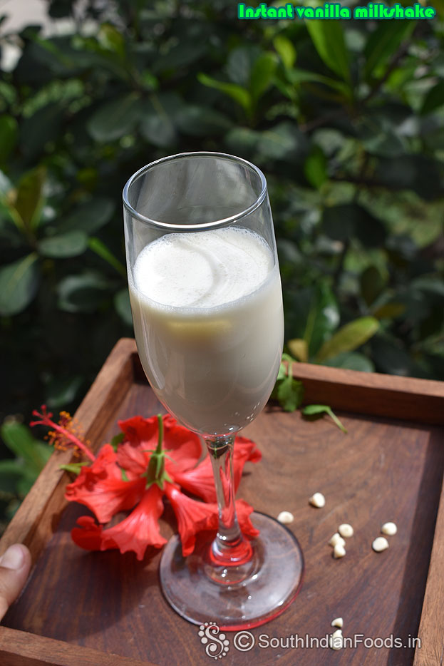 Instant vanilla milkshake