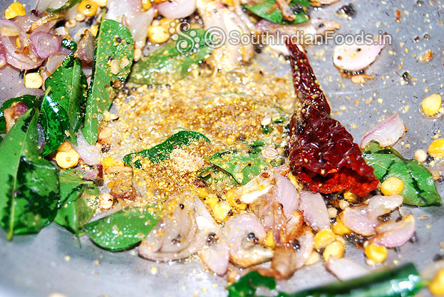 Add asafetida, Fenugreek powder & saute