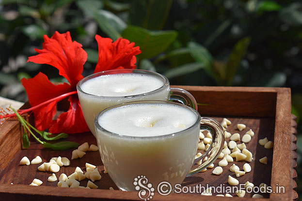 Homemade white hot chocolate