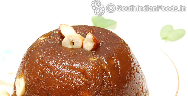 Whole wheat halwa with jaggery