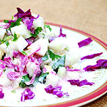 Purple cabbage cucumber pachadi
