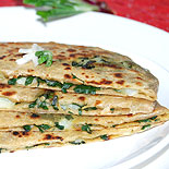 Spring onion potato paratha